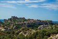 Panoramic View of the village and ruins of the Baux-de-Provence Castle Royalty Free Stock Photo