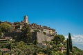 Panoramic view of the village of Saint-Paul-de-Vence on top of hill. Royalty Free Stock Photo