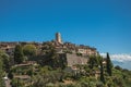 Panoramic view of the village of Saint-Paul-de-Vence on top of hill. Royalty Free Stock Photo
