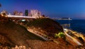 Panoramic view of Villena Rey Bridge of Miraflores in Lima, Peru Royalty Free Stock Photo