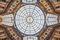 Panoramic view of Vittorio Emanuele gallery ceiling in Milan, Italy Royalty Free Stock Photo