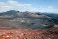 Panoramic view of volcanic landscapes in Timanfaya National Par Royalty Free Stock Photo