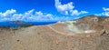 Panoramic view of volcano crater and Lipari islands, Sicily