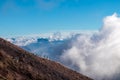 Panoramic view from volcano Mount Vesuvius on the Lattari mountain range, Province of Naples, Campania, Italy, Europe, Royalty Free Stock Photo