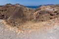 Panoramic view of volcano in Nea Kameni island near Santorini, Greece Royalty Free Stock Photo