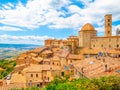 Panoramic view of Volterra - medieval Tuscan town with old houses, towers and churches, Tuscany, Italy