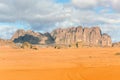 Panoramic view Wadi Rum desert, Jordan