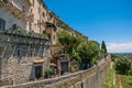 Panoramic view of wall, houses and shops in Saint-Paul-de-Vence. Royalty Free Stock Photo