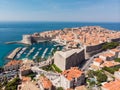 A panoramic view of the walled city, Dubrovnik, Croatia. Royalty Free Stock Photo