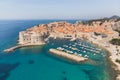 A panoramic view of the walled city, Dubrovnik, Croatia. Royalty Free Stock Photo