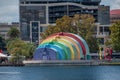 Panoramic view of Walt Disney Amphitheater on Lake Eola Park at downtown area 2 Royalty Free Stock Photo