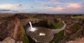 Panoramic View of Waterfall in the American Mountain Landscape Royalty Free Stock Photo