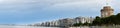 Panoramic view of white tower and waterfront in Thessaloniki Royalty Free Stock Photo