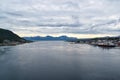 Panoramic view of waterfront of Tromso, Norway