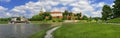 Panoramic view of the Wawel castle in Krakow Royalty Free Stock Photo