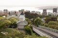 Panoramic view of Wellington City and cable car railway, New Zealand