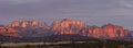 Panoramic view of West Temple and surrounding mountains at sunset Royalty Free Stock Photo