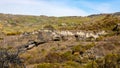 Western slope of Mount Etna volcano with lava eruption formations in Bronte town in Catania region of Sicily in Italy Royalty Free Stock Photo