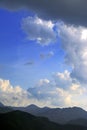 Western Tatra Mountains with Czerwone Wierchy peaks under a cloudy sky seen from Zakopane in Poland