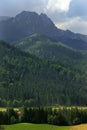 Western Tatra Mountains with Giewont, Czerwone Wierchy and Nosal peaks seen from Toporowa Cyrhla village near