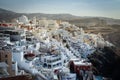 A panoramic view of the white city with blue roofs