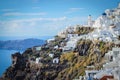 A panoramic view of the white city with blue roofs