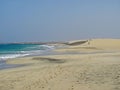 Panoramic view beautiful scenery of the white sand beach and dunes Santa Maria resort Sal island Cape Verde Cabo Verde Royalty Free Stock Photo