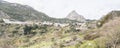 Panoramic view of the white town of Grazalema (Cadiz, Andalusia, Spain