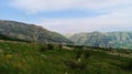 Panoramic view of wild green summits in Mount Lebanon, Lebanon Royalty Free Stock Photo