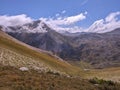 Panoramic view of wild valley from Monte Corvo in Abruzzo