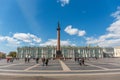 Panoramic view of Winter Palace in sunny day, Hermitage museum, Saint Petersburg Royalty Free Stock Photo