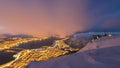 Panoramic view of a winter storm approaching Tromso, Norway Royalty Free Stock Photo