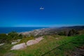 Panoramic view of Wollongong Sydney Australia from Bulli Lookout on a sunny winters day blue skies Royalty Free Stock Photo