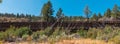 Panoramic view wooden flume near Farad California in summer