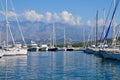 Panoramic view of yacht marina in Calvi. Corsica, France. Royalty Free Stock Photo