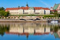 Panoramic view of Zamek Krolewski Royal Castle in Stare Miasto Old Town historic quarter at Wybrzerze Gdanskie embankment of