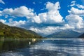 Panoramic view of Zeller See lake. Zell Am See, Austria, Europe.