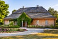 Panoramic view of Zeromszczyzna - park and historic museum manor house of Stefan Zeromski polish literate, poet and writer in Royalty Free Stock Photo