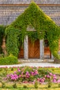 Panoramic view of Zeromszczyzna - park and historic museum manor house of Stefan Zeromski polish literate, poet and writer in Royalty Free Stock Photo