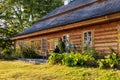 Panoramic view of Zeromszczyzna - park and historic museum manor house of Stefan Zeromski polish literate, poet and writer in Royalty Free Stock Photo