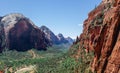 Panoramic view of Zion national park on sunny summer day Royalty Free Stock Photo