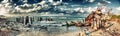 Panoramic view of a zone in guanabo beach Royalty Free Stock Photo