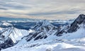 Panoramic view from the Zugspitze. Royalty Free Stock Photo