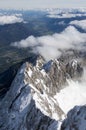 View from the Zugspitze summit in the Alps Royalty Free Stock Photo