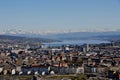 Panoramic view of ZÃÂ¼rich-City from Switzerlands second highest skyscraper Royalty Free Stock Photo