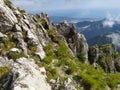 Panoramic viewpoint in the nature of the woods and mountains of the Apuan Alps