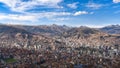 Panoramic views across the city of La Paz, Bolivia