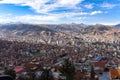 Panoramic views across the city of La Paz, Bolivia