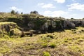 Panoramic Views of The Central Area in The Archaeologic Zone of Akrai in Palazzolo Acreide, Sicily.