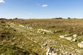 Panoramic Views of The Central Area in The Archaeologic Zone of Akrai in Palazzolo Acreide, Sicily.